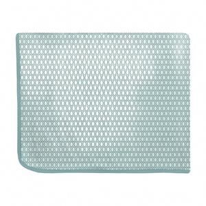 NEW KICKEE toddler blanket 40" x 60" in jade wavy lattice